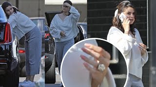 #selenagomez selena gomez wears a large ring on her wedding finger as
she leaves beverly hills jewelry store thanks for watching this videos
== subscribe f...