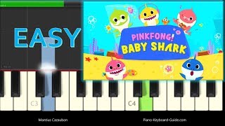 Pinkfong - Baby Shark Song - Easy Piano Tutorial