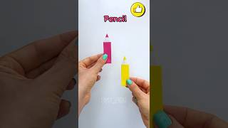 Easy Origami Paper Pencil #diy #origami #pencil #papercraft #easy # tutorial #hobby #shorts
