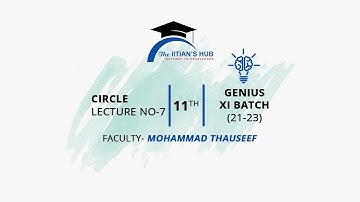 Circle lecture no-7,11th,Genius XI Batch(21-23),Date-01-02-2022,By-Mohammad Thauseef