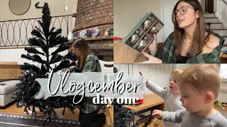 Vlogcember day 1: black Christmas tree?! and Christmas decor haul!