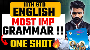 11th Std Most Important English Grammar|One Shot|Pradeep Giri Sir