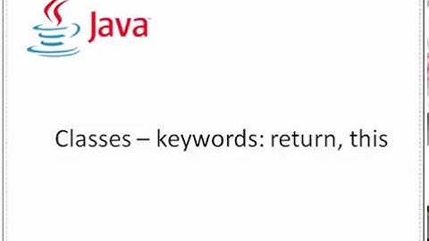 Java keywords - return, this
