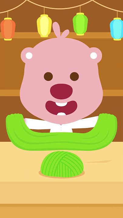 Loopy's Rainbow Noodle House | Let's make color noodles💖#pororo #shorts #color