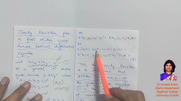 Part1-Cauchy Problem for 1st order Quasi Linear Partial Differential  Equation by Dr Urvashi Arora