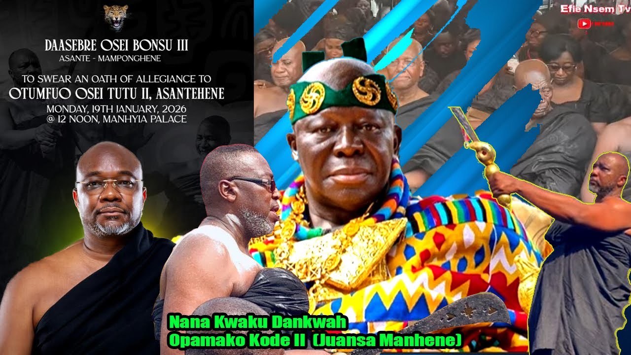Happening Now: Oath of Allegiance, New Asante MampongHene and Juansa ManHene To AsanteHene Manhyia.