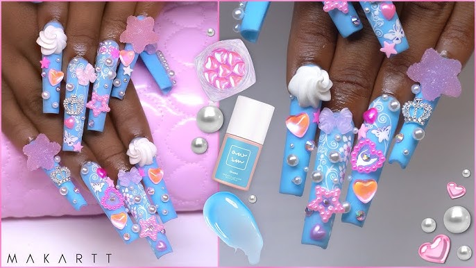 Fast & Easy 3D Nail Art Tutorial  Sanrio Hello Kitty, MyMelody, Little  Twin Stars 