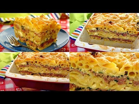 Wideo: Zapiekanka z makaronem i mięsem mielonym w piekarniku z serem