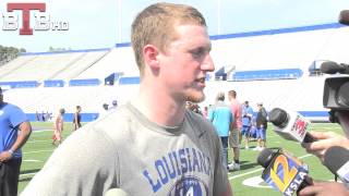 LA Tech QB Ryan Higgins following Tech's Spring Game