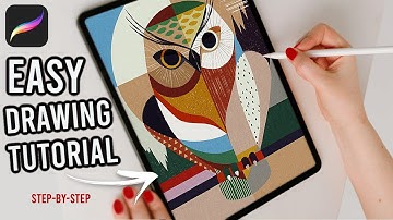 Stylized Owl Design in Procreate