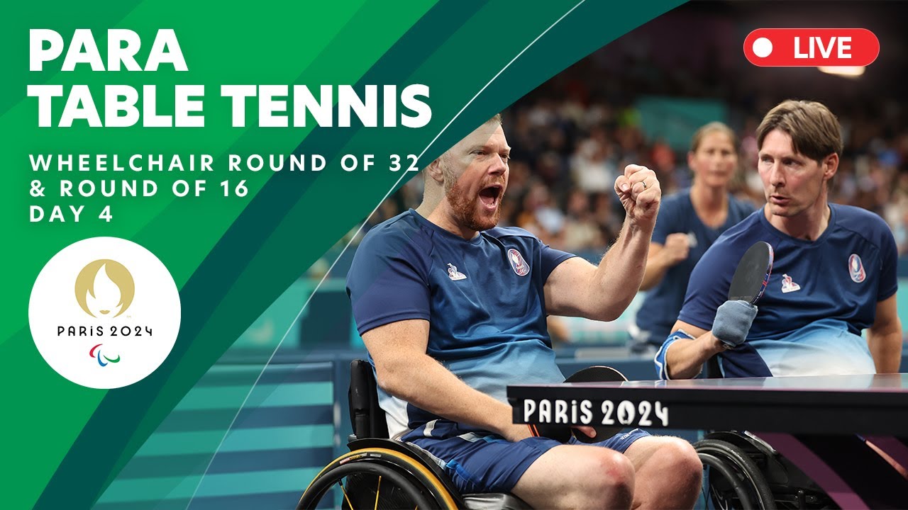 Para Table Tennis - Wheelchair Round of 32 & Round of 16 | Day 4 | Paris 2024 Paralympics