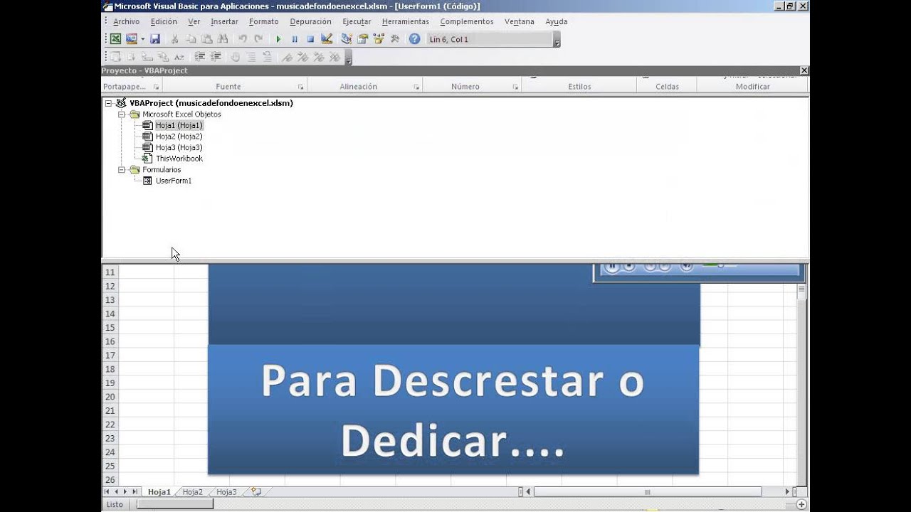 Recursos En Excel Musica De Fondo En Excel Con Un Formulario Y Vba