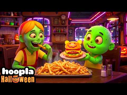 Zombie Family At The Cafe | Funny Halloween Songs | Hoopla Halloween