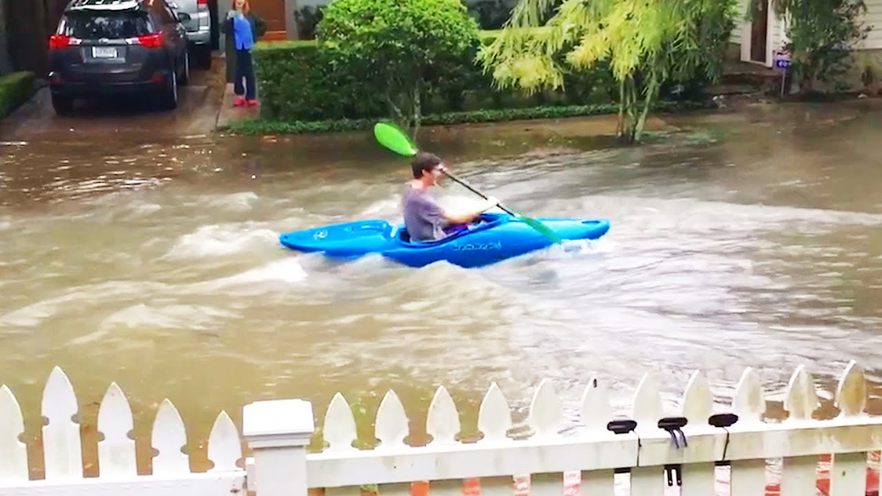 Kayaking through a Flooded Street and More – Video