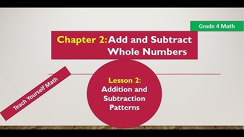 Addition and Subtraction Patterns
