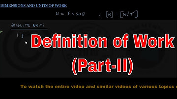 Definition of Work (Part-II) _Physics for IIT-JEE _ Physics Academy Online