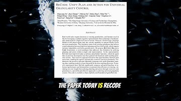 ReCode: Unify Plan and Action for Universal Granularity Control (Oct 2025)