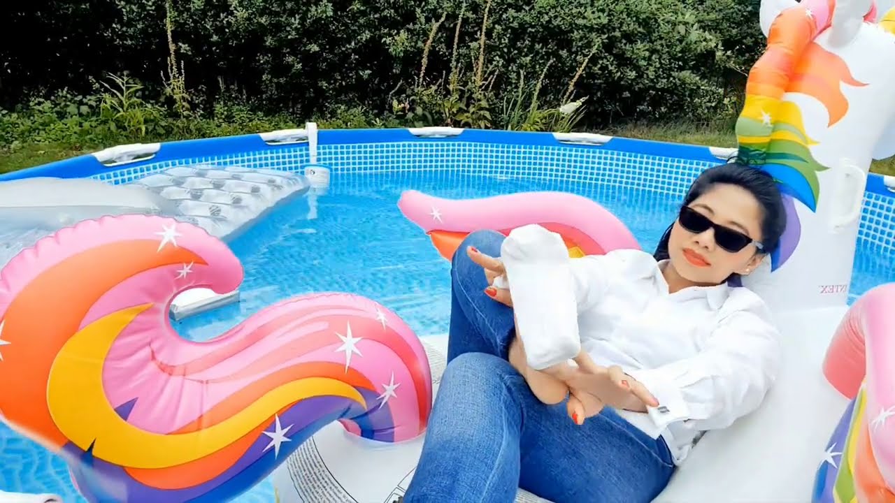 Trying The New Pool Aftet Work, Let's Have Some Fun in pool. 