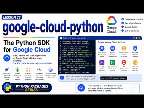 L72 | google-cloud-python: The Python SDK for Google Cloud | Python Packages Series | Uplatz