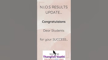 N.I.O.S Result.... CONGRATULATIONS STUDENTS...
