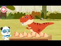 DINOSAURUS TYRANNOSAURUS BAYI PANDA SUKA MAKAN DAGING | KARTUN ANAK | BABYBUS INDONESIA