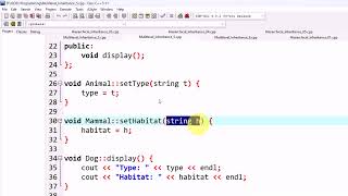 Lecture:44|• Multilevel Inheritance Animal Mammale and Dog Class