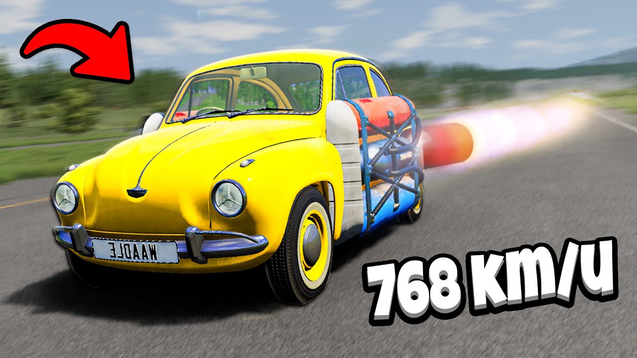 Auto vs. Mega Booster 💨 [768 km/u] 💥 | BeamNG.Drive