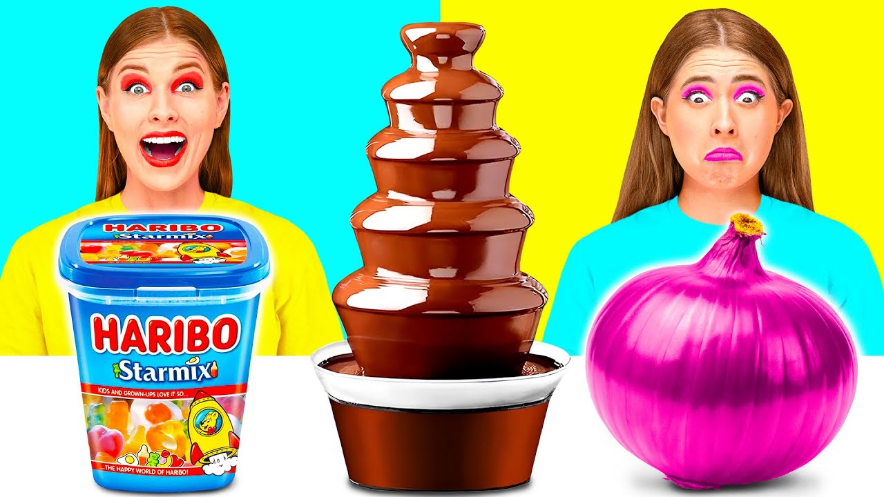 Tantangan Fondue Air Mancur Cokelat | Momen Kuliner yang Menakjubkan Happy Funny