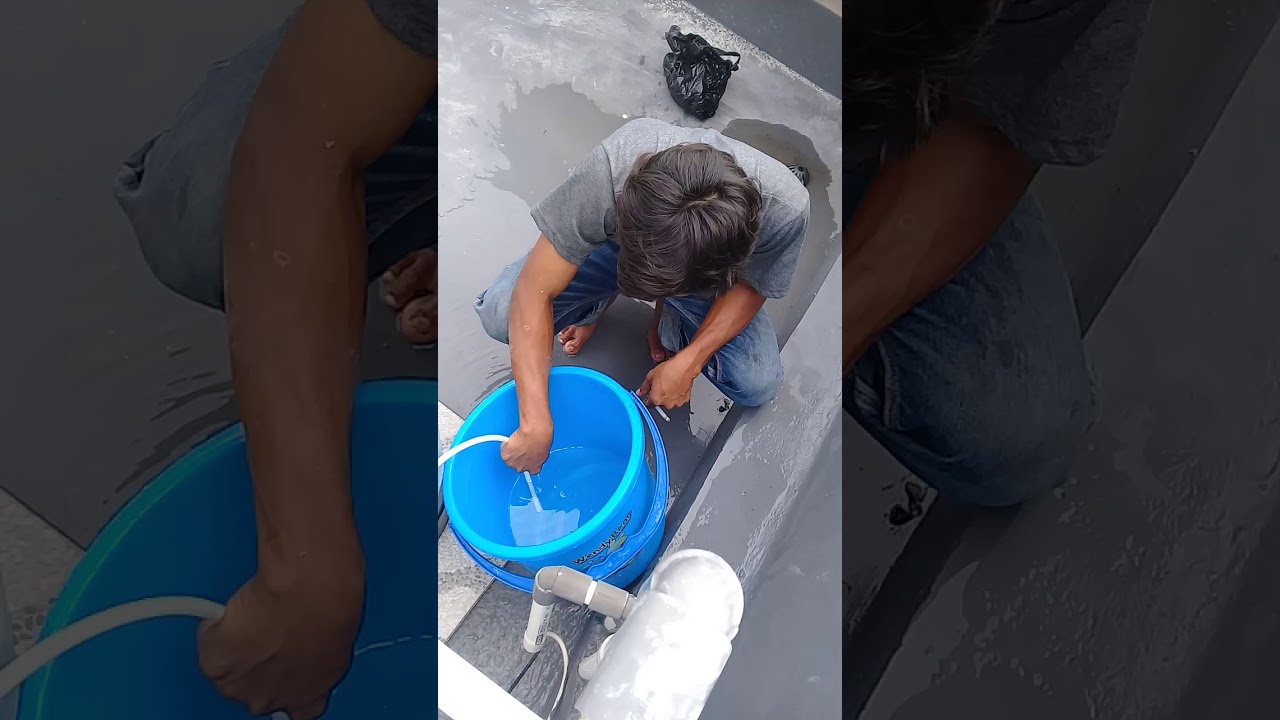 cara mencuci garam pada filter air .