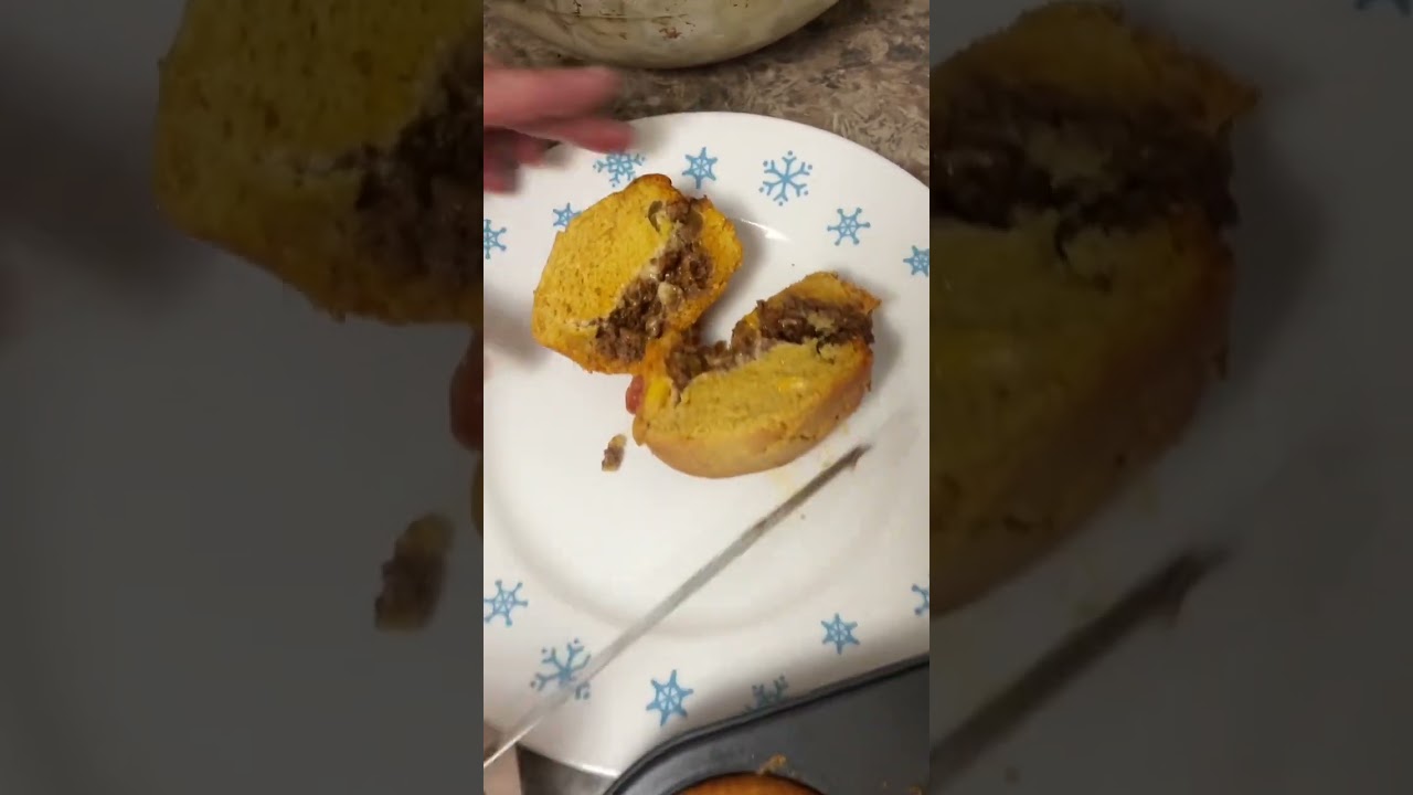 Chili Cheese Stuffed Corn Muffins Final Plating