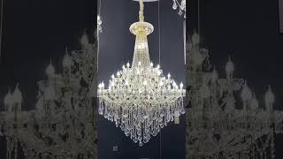 Traditional Candle Crystal Chandelier For High-ceiling Foyer/Hallway/Entryway/Staircase