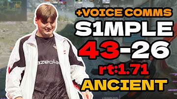 😯s1mple (43-26) rt:1.71 w/ct0m +VOICE (ancient) | EU FACEIT RANKED l Jul 17, 2025 #cs2 #pov