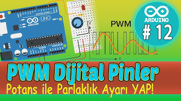 PWM çıkış, Potans ile parlaklık ayarlama, PWM Sinyal, Devre Örnekleri - Ders 12