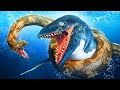 Titanoboa VS. mosasaurio || Batalla épica de los dos reptiles más grandes de todos los tiempos