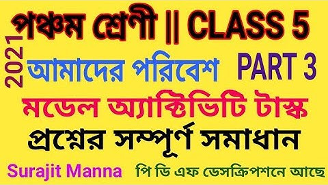 মডেল অ্যাক্টিভিটি টাস্ক,পার্ট 3|পঞ্চম শ্রেণী|আমাদের পরিবেশ|Model Activity Task -3|Class 5|WBBPE 2021