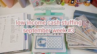 cash stuffing for september week 3! budget, savings, & sinking funds 🦊