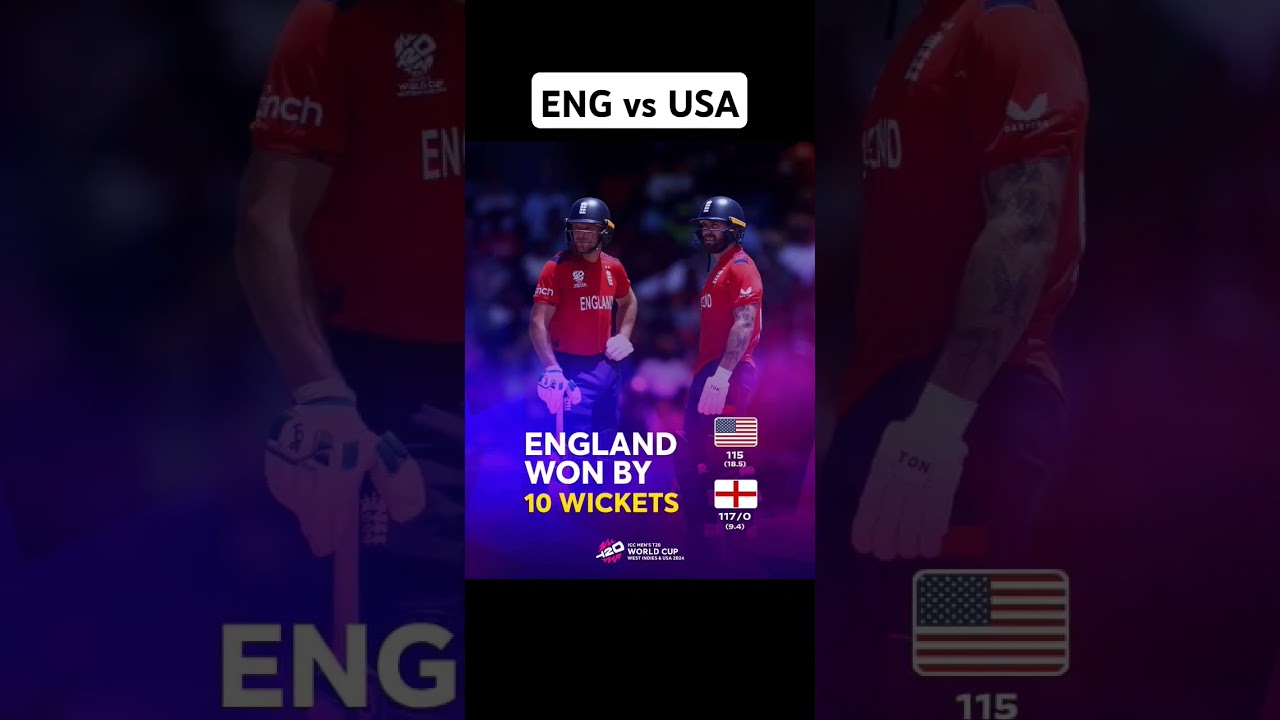 England vs USA I  Result of 49th Match of ICC Men's T20 World Cup 2024 I Group 2 I Super 8