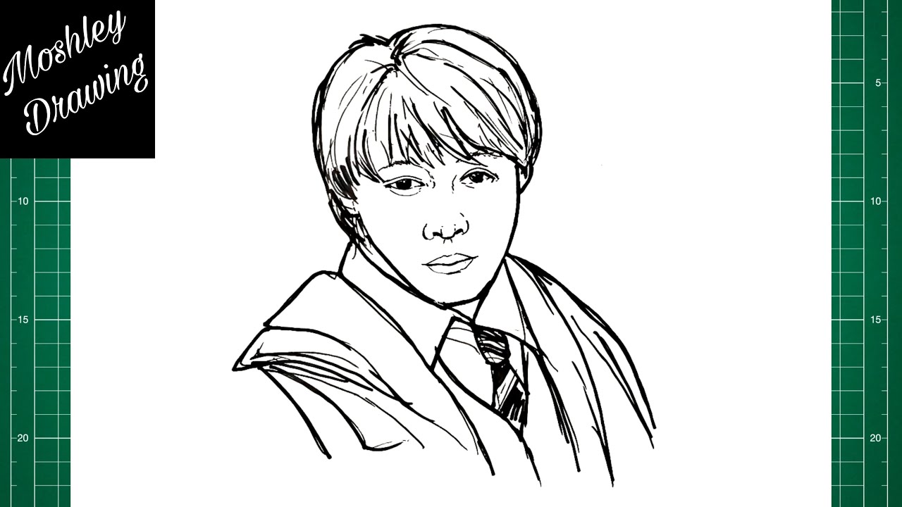 How To Draw Cute Ronald Weasley Easy For Beginners  Harry Potter Drawing  Step By Step  YouTube