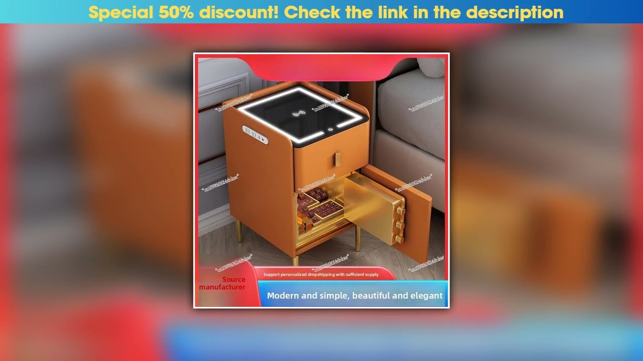 Today Only Smart Bedside Table, Safe, Integrated Home Anti-theft, Multi-function Wireless Charging,