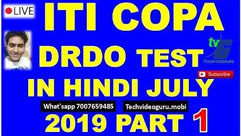ITI COPA MOCK TEST SEMESTER 1-2 LIVE SOLUTION WITH PDF JULY 2019 CLASS PART 1 & DRDO COPA 1