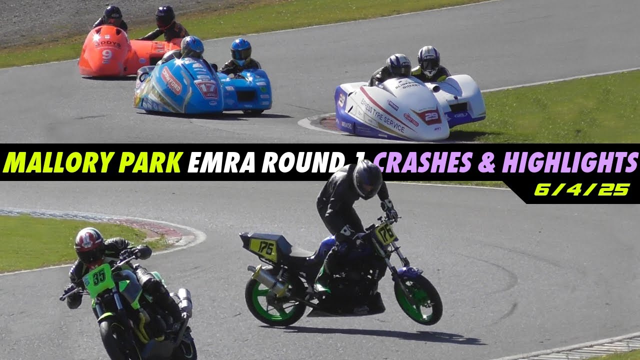Mallory Park Crashes/Highlights, EMRA Round 1, 6/4/25
