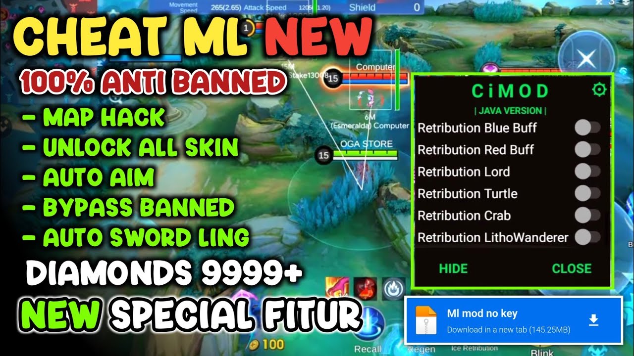 HACK!! DIAMOND 9999+ CHEAT ML TERBARU 2024 MOD MENU UNLOCK