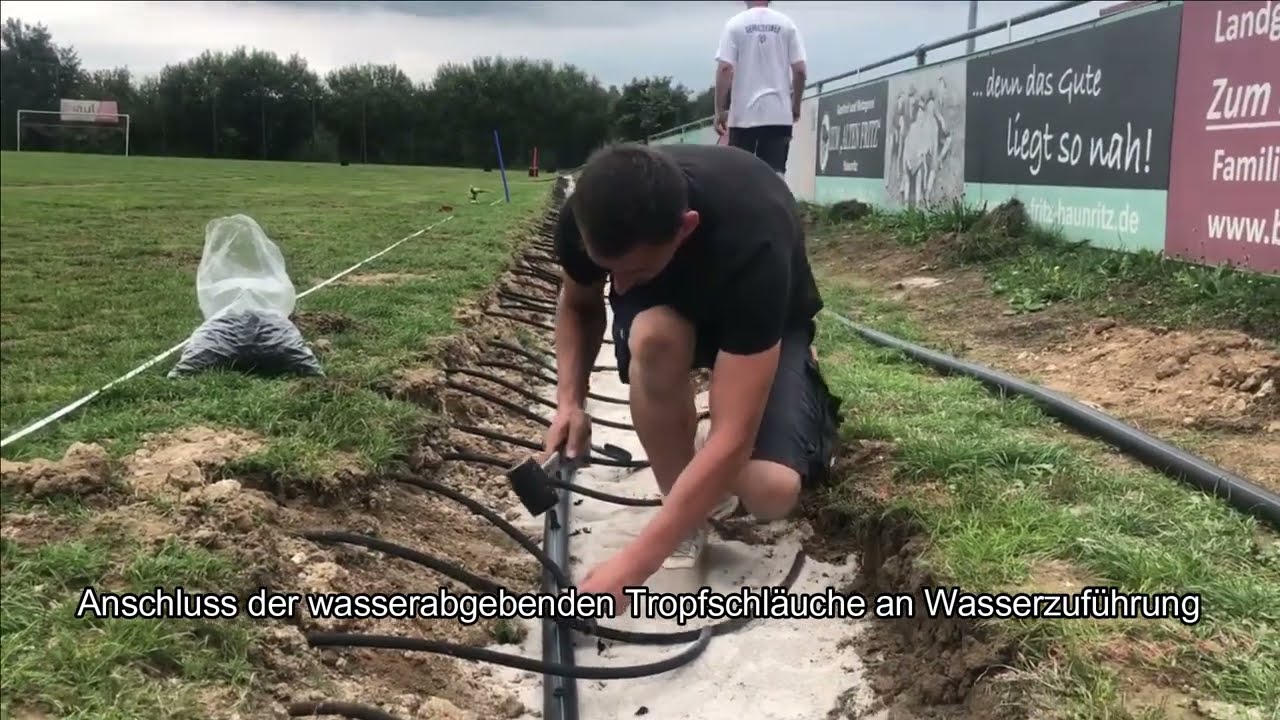 Sportplatzbewässerung (Subsurface) klimaangepasst an der Rasenwurzel