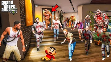 GTA 5 : SHINCHAN Crying ! Franklin ESCAPES a MEGA ZOMBIE HORDE  Gta 5 Zombie Attack | Franklin Tamil