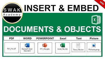 👍 Insert & Embed documents and objects in excel