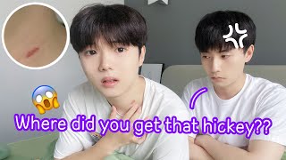 Where Did You Get That Hickey? 💋 Fake Kiss Mark Prank On Boyfriend! [Gay Couple Lucas&Kibo BL]