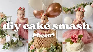 DIY CAKE SMASH PHOTOSHOOT | first birthday photos vlog