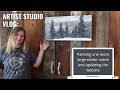 Artist Studio Vlog: Painting an Encaustic Winter Landscape Painting and updating the website