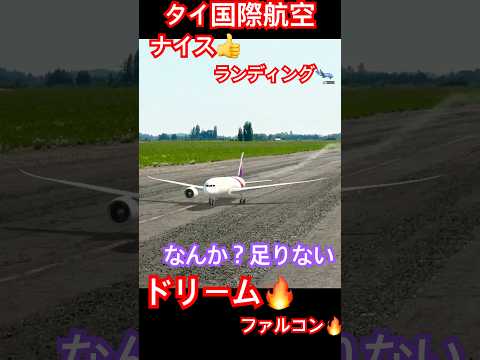 【衝撃の結末】ナイスランディング！…待って、左エンジン？😱 Thai Airways Dream Falcon Nice Landing but... Where is the Engine!?