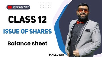 Extract of Balance sheet  | issue of shares | 4 Marks | MUST DO Before 12th Accounts Boards